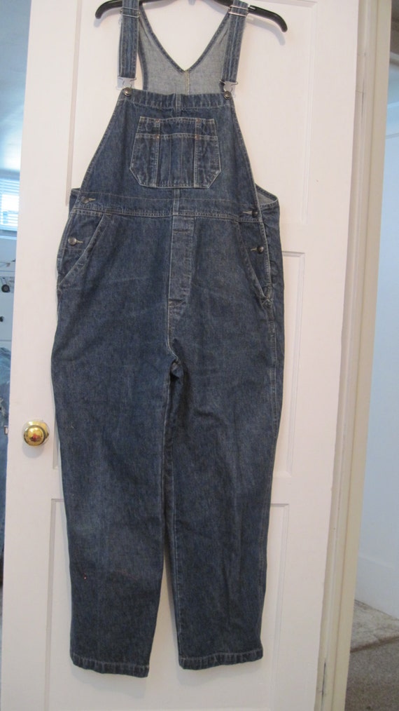 Womens denim bib overalls plus size 16W 42X29 by 1960vintagemania