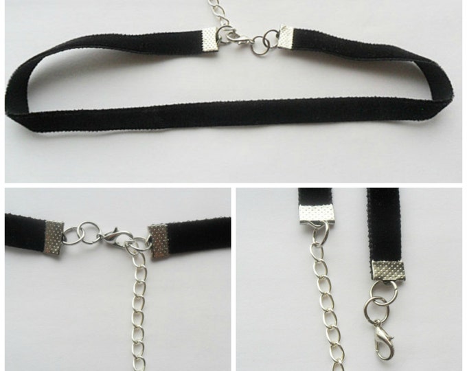 Velvet choker necklace plain adjustable with a width of 3/8” black Ribbon Choker Necklace(pick your neck size)