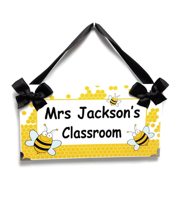 personalized bumble bees theme teacher classroom decor honey