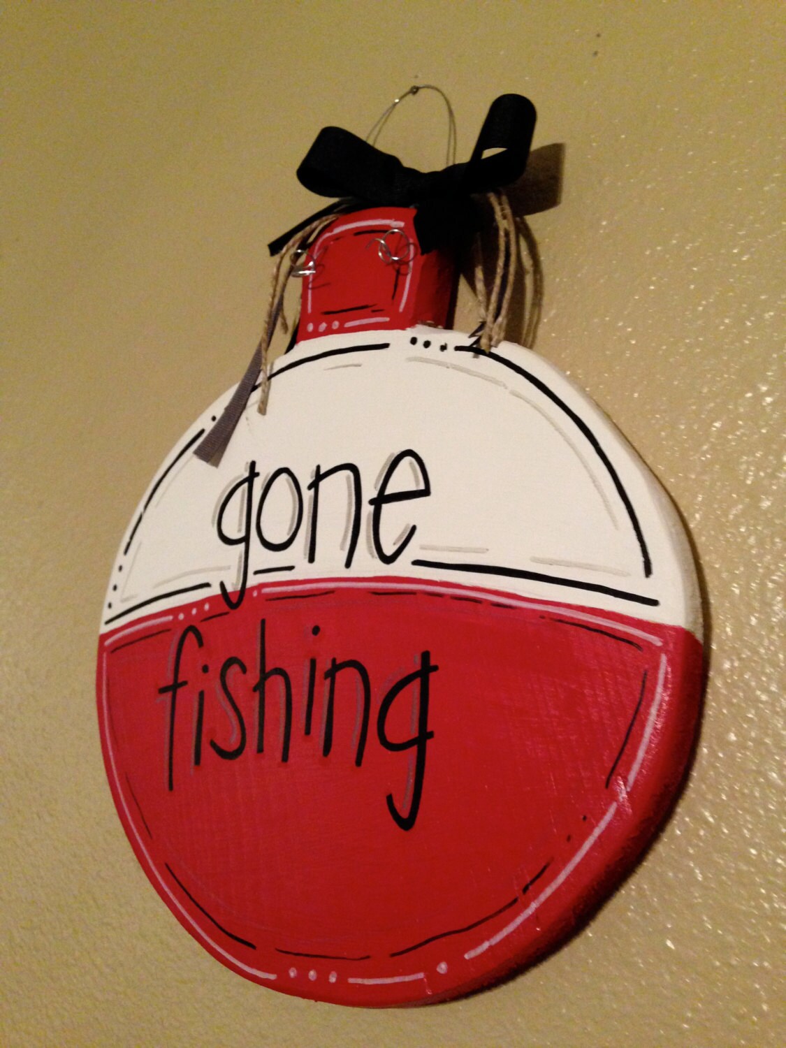 Gone Fishing Bobber Sign-Bobber Sign-Gone by LittlePaintedThings