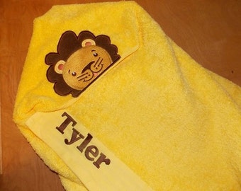 Monkey Personalized Hooded Towel Kids Hooded by Crafting4Caleb
