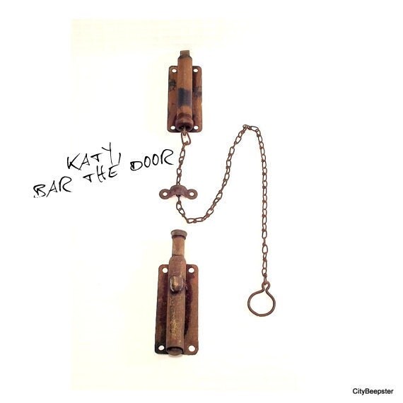 Antique Door Lock Set Vintage Spring Latch Bottom Bolt