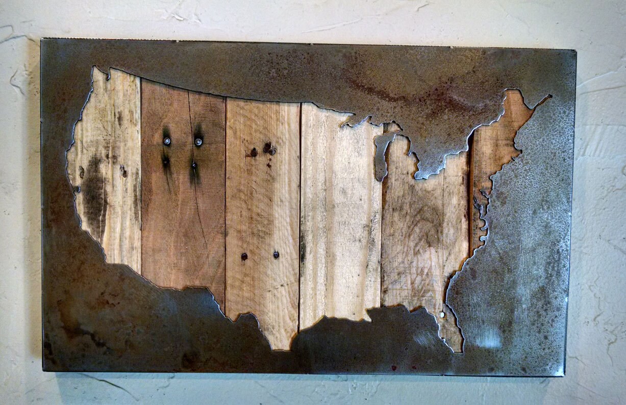 United States Map Usa Map Us Map Metal Art By Legendaryfineart