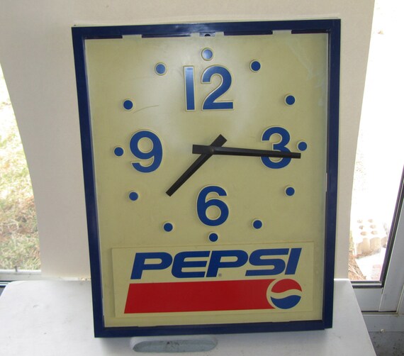 Pepsi Wall Clock Vintage Large Sign Cola Pop by wynnsantiques