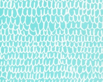 SAVE on 1.83 yd. bolt end--YOYOGI PARK--Shrubbery--Turquoise--by Skinny LaMinx--Certified Organic Cotton