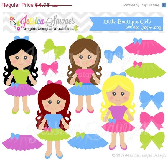 80% OFF - INSTANT DOWNLOAD, tutu clipart, boutique logo, little girl graphic, invitations, scrapbooking, character Il_570xn