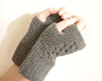 WINTER Gray Fingerless Gloves ,Knitting Pattern, Hand Arm Warmers,Winter Accessories, Fall Fashion,Mittens,Holiday accessories