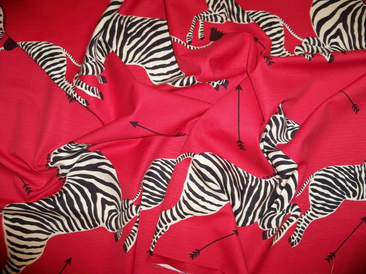 SCALAMANDRE ZEBRAS TOILE Fabric 10 yards Masai Red