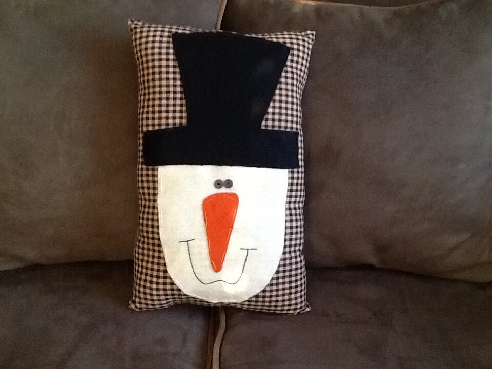 Handmade Snowman Pillow