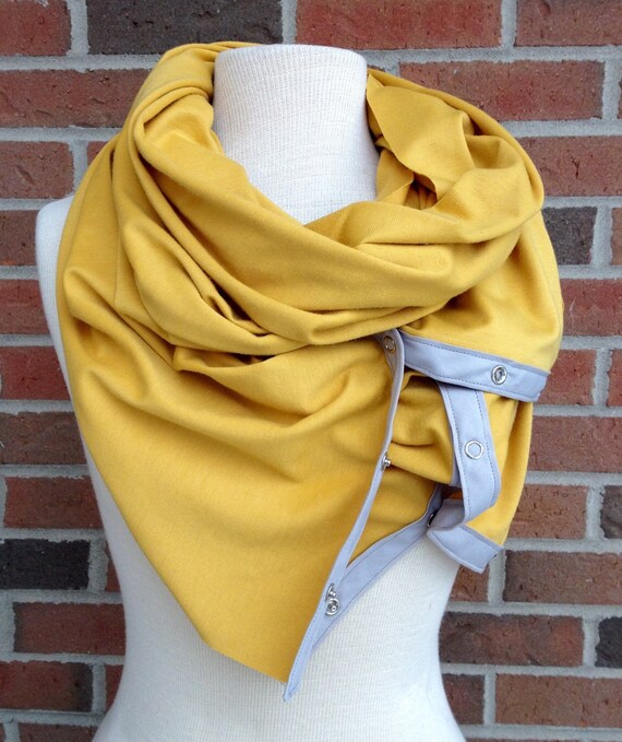 Items similar to Extra Large Mustard Yellow Knit Eternity Scarf with