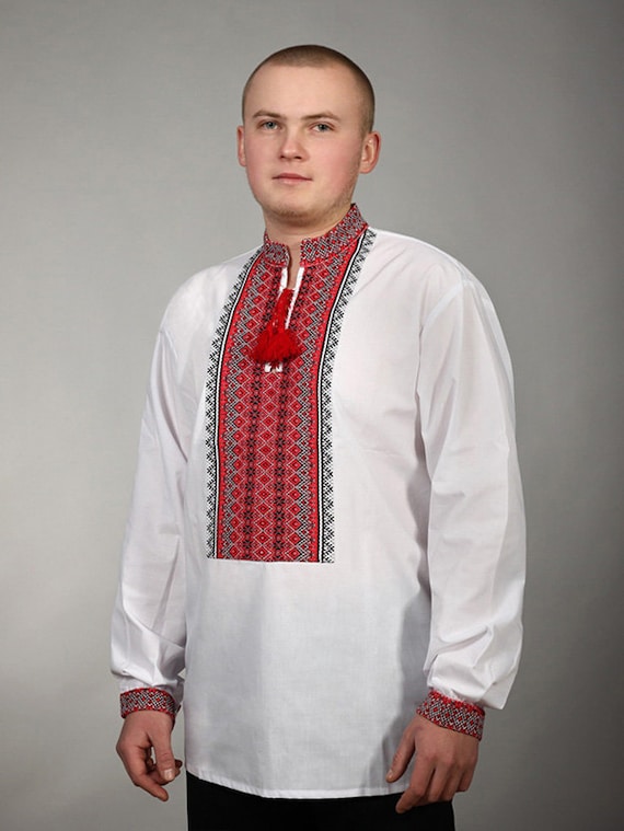 Vyshyvanka men. Ukrainian embroidered shirt for boys and adult