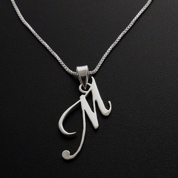 Sterling Silver Initial Necklace Customize letters monogram