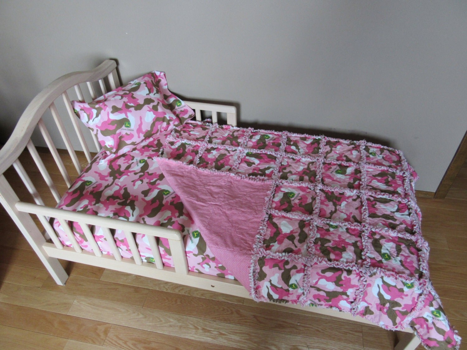 Pink Camo JOHN DEERE fabric Crib Bedding Baby or by 1723diane