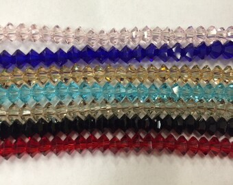 crystal discs, glass, 6mm , 95 beads