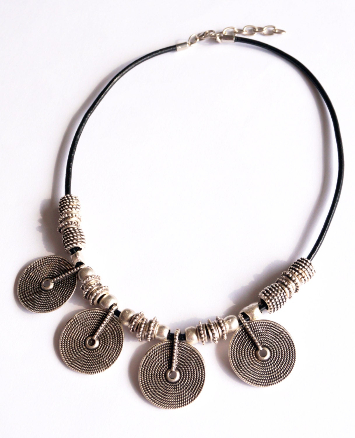 Coin necklace Boho bohemian jewelry sterling silver by sestras