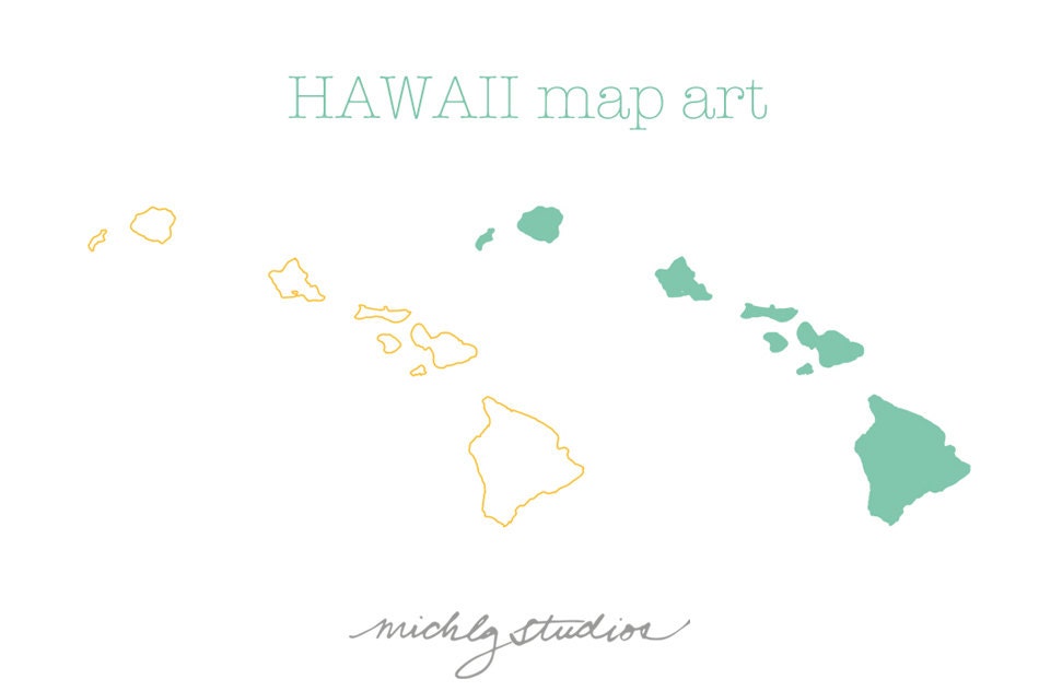 VECTOR & PNG Hawaii map digital clip art state country