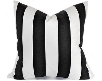 Outdoor Pillows Outdoor Pillow Covers Decorative Pillows ANY SIZE Pillow Cover Premier Prints Outdoor Vertical Black and White