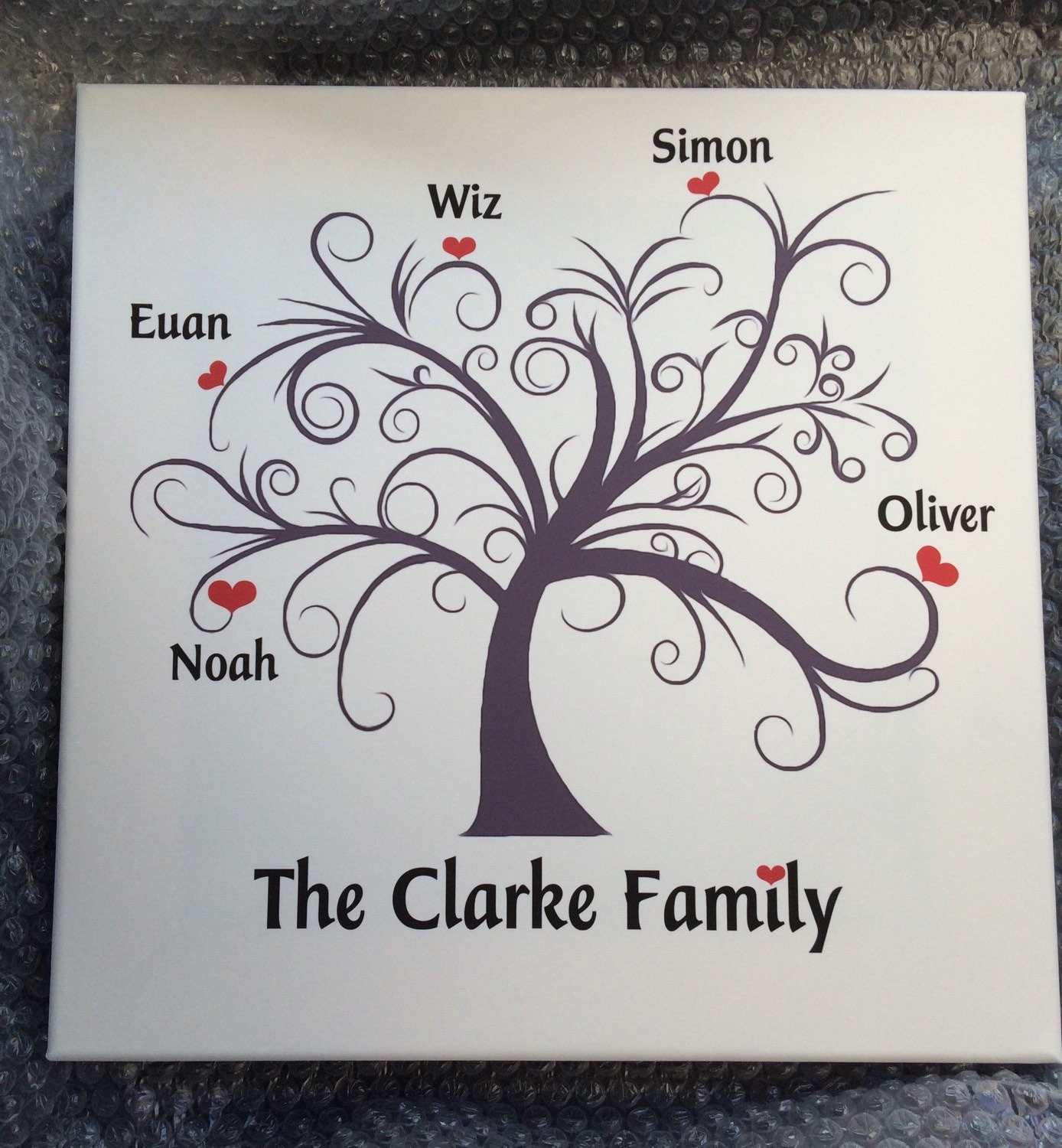 Unique personalised family tree wall art canvas 10