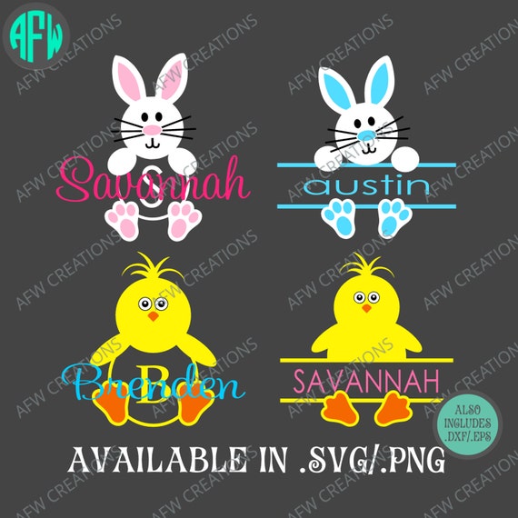 Download Digital Cut Files Split & Monogram Bunny and by ...