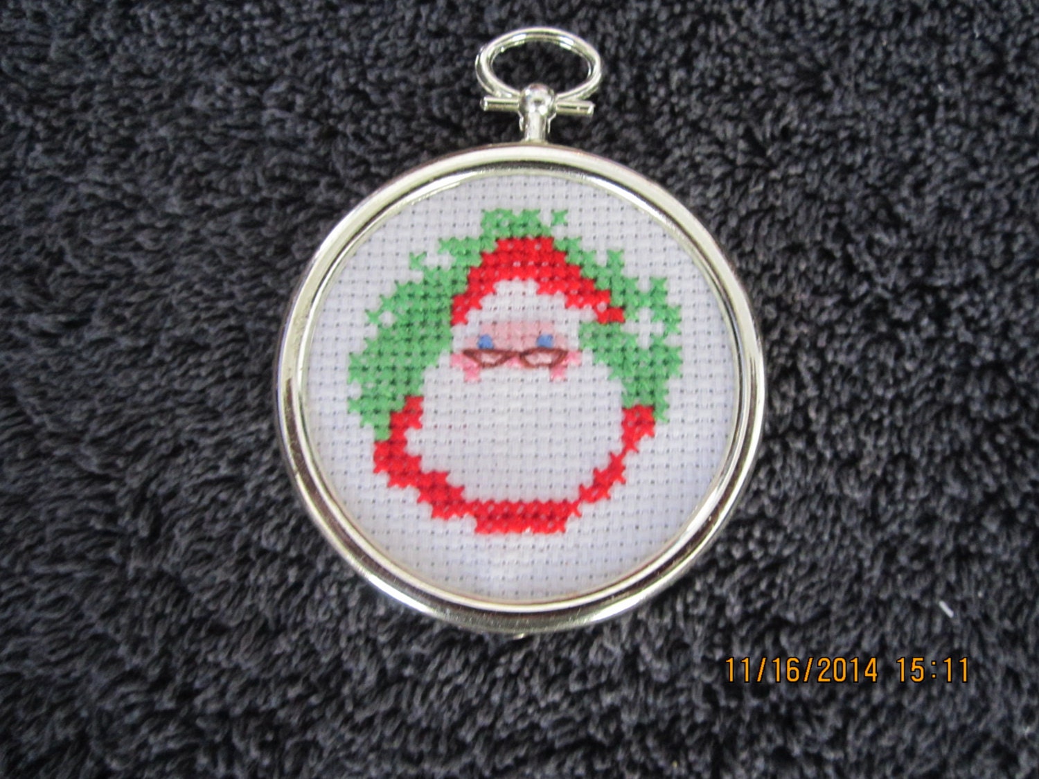 santa counted cross stitch christmas ornament santa counted cross stitch christmas ornament