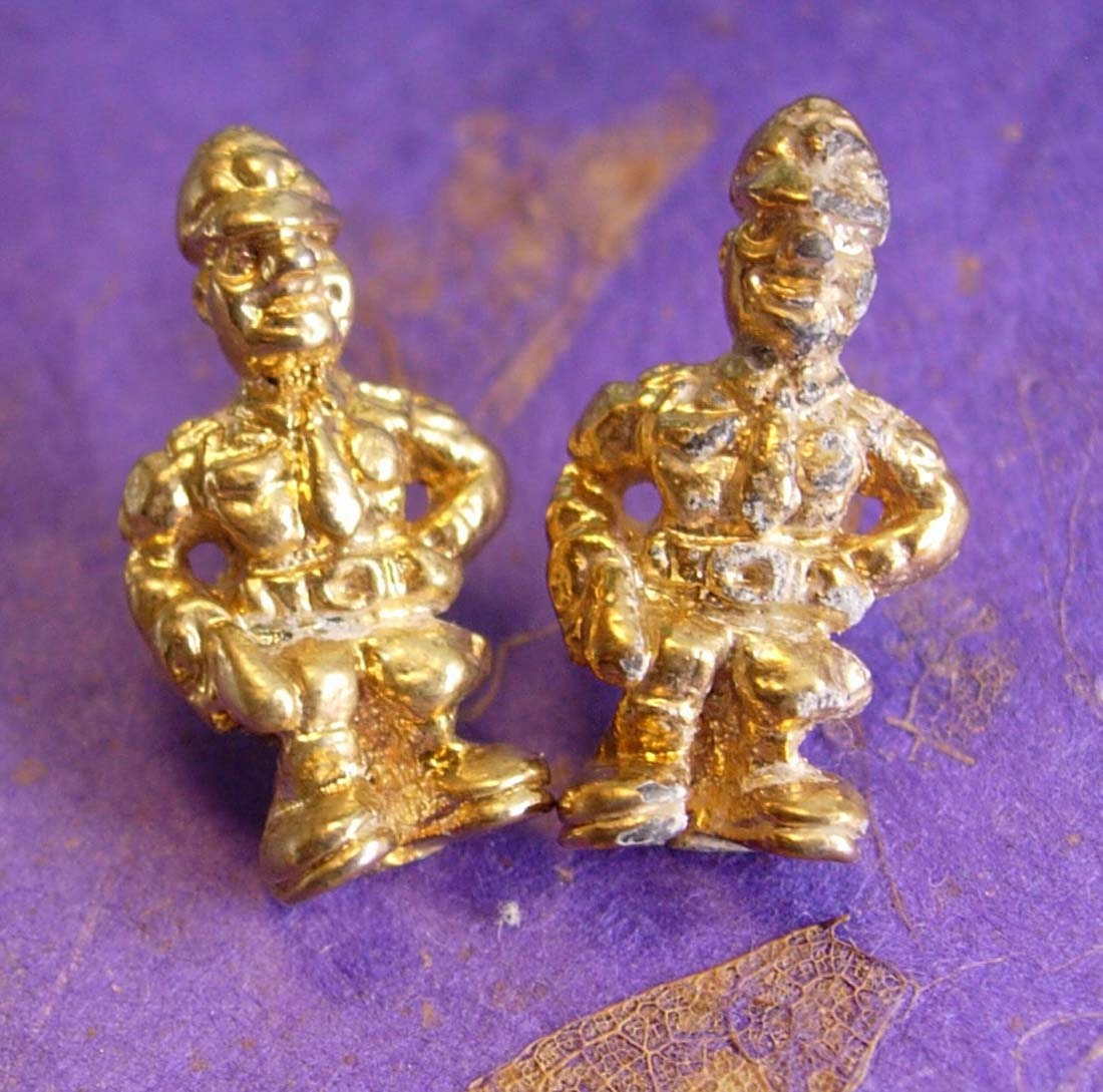 TWO 1920s Policemen Tie Tack Set Vintage Cop and Partner Men’s Tie