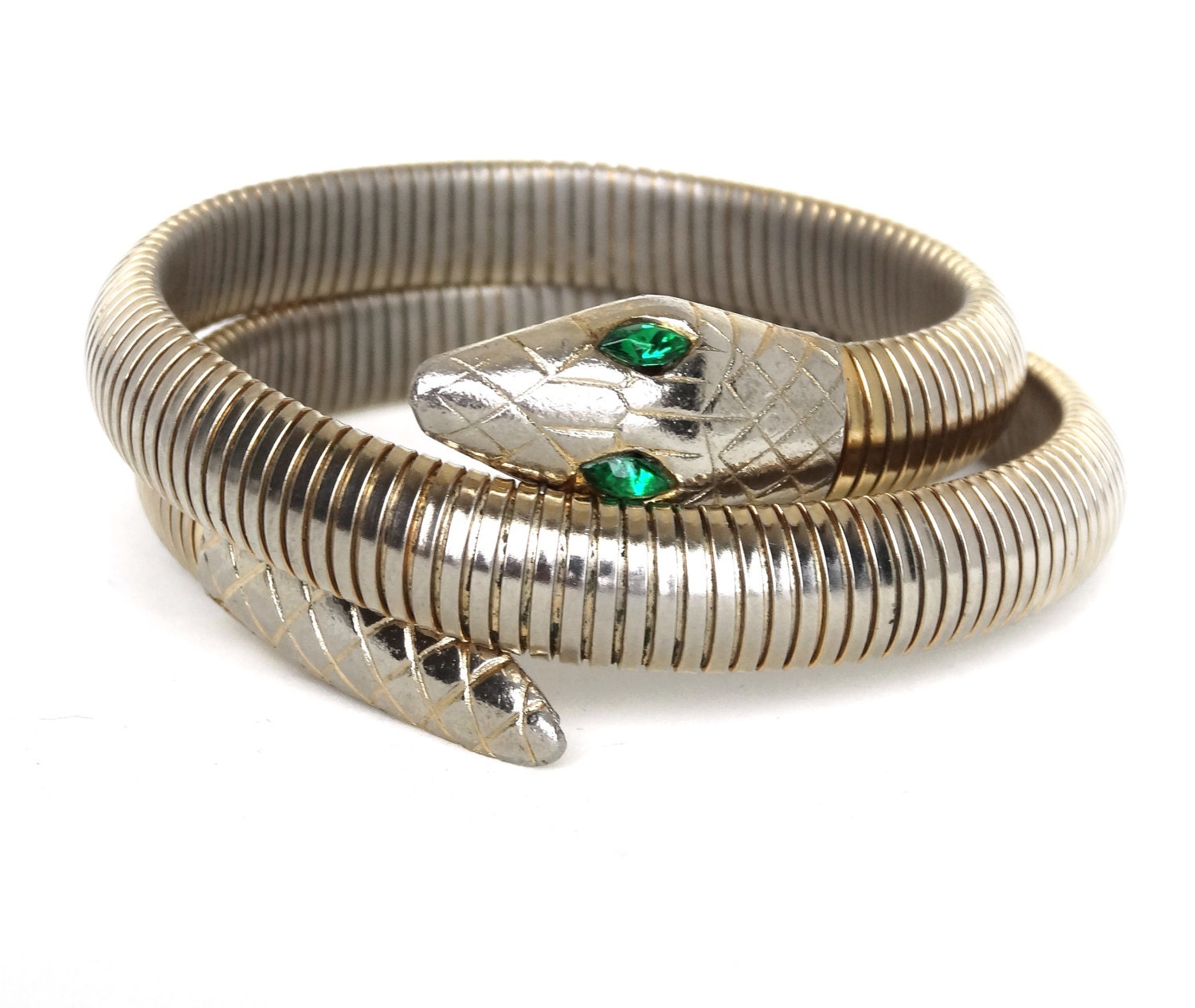 Vintage SNAKE Bracelet Upper Arm Cuff Gold by SellitAgainVintage