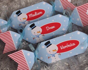 Christmas cracker bon bon triangle favor box / candy gift box / personalized place setting PDF printable digital file DIY craft decoration