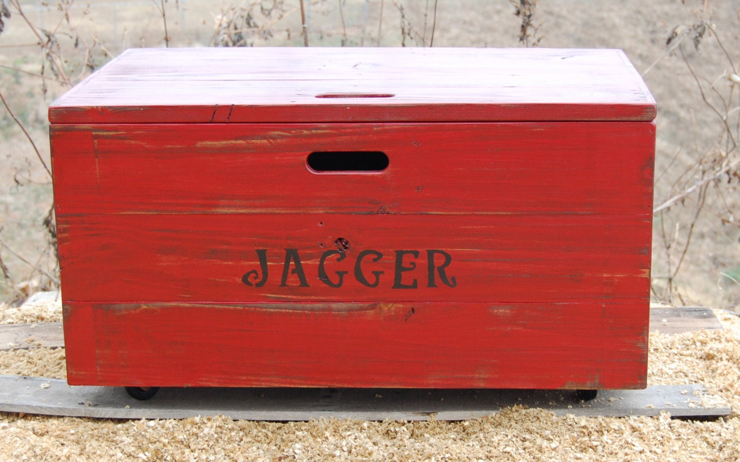 distressed toy box