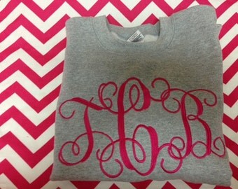 Crewneck Monogrammed Sweatshirt. Large on the front.