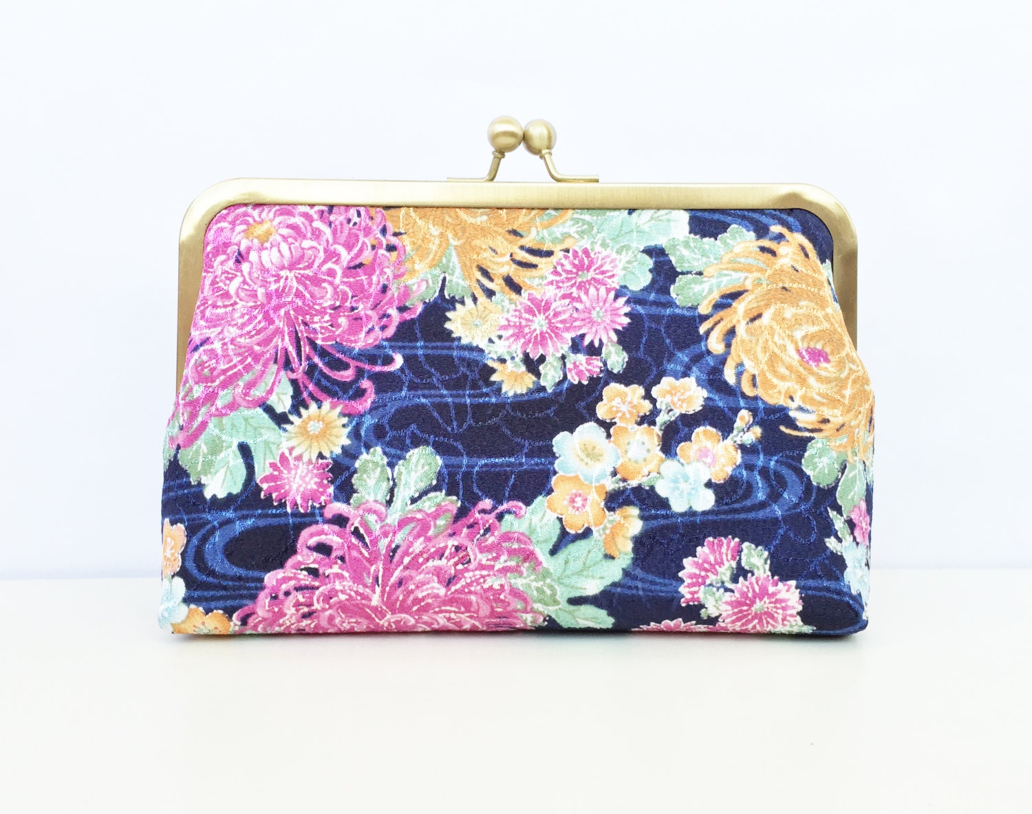 sale navy blue floral clutch personalized clutches by sheetadesign sale navy blue floral clutch personalized clutches by sheetadesign
