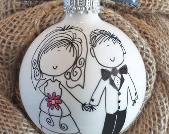 Wedding Gift, Engagement Gift, Wedding, Bride Groom Gift, Couples Gift, Personalized Wedding Ornament, Personalized Engagement Ornament
