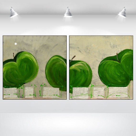 abstract acrylic painting large kitchen painting 2 by EttisGallery