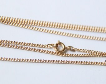 2 pcs of 1.8mm ready made brass chain 34inch 80cm-- 18k gold
