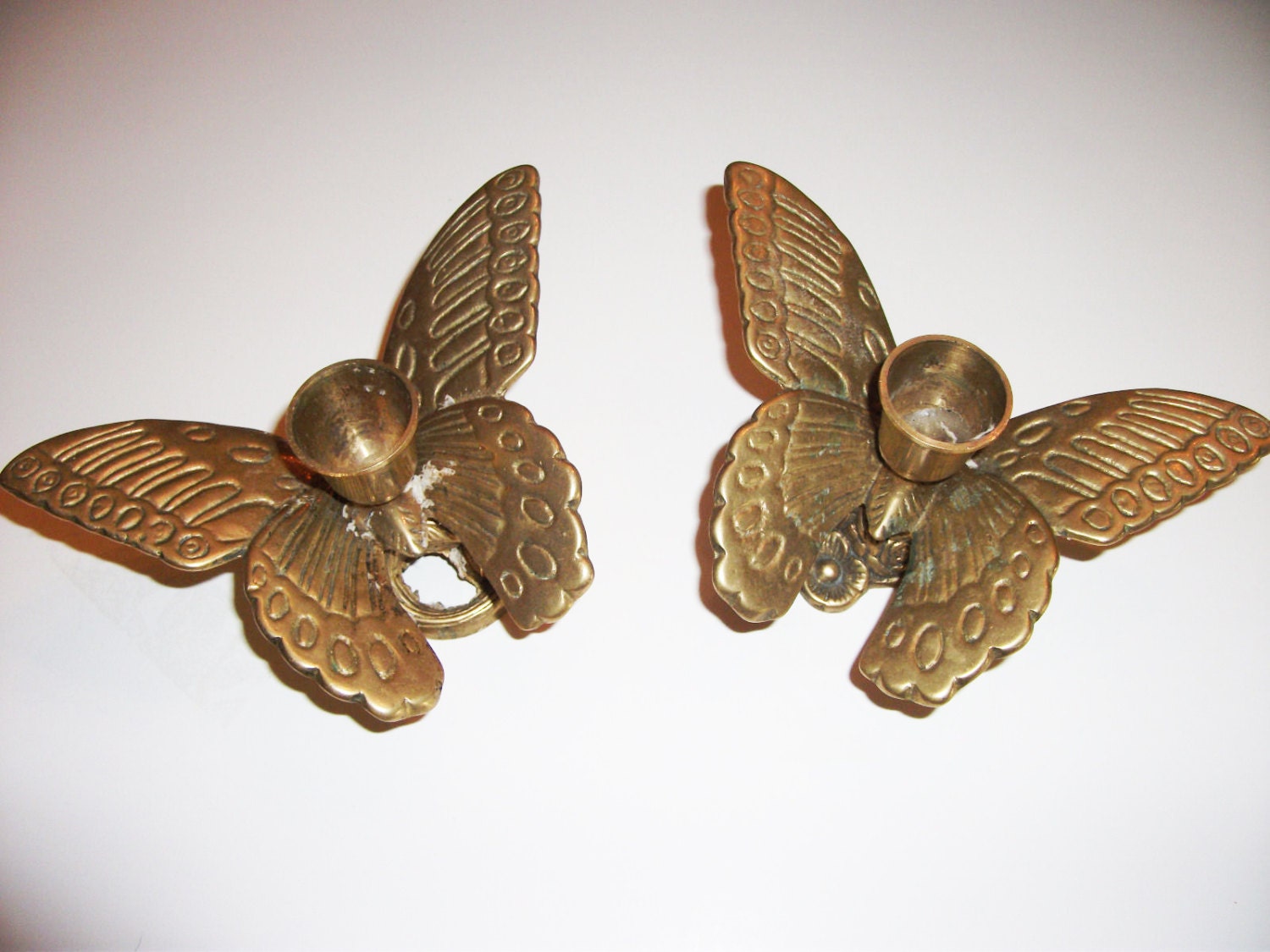 Vintage Brass Butterfly Candle Holders by YourYesterdayVintage
