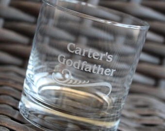 Baptism Gifts for Godparents, Godfather Gift, Godparent Gift, Godfather, Will you be my Godparents, Godfather Glass, Personalized Gift