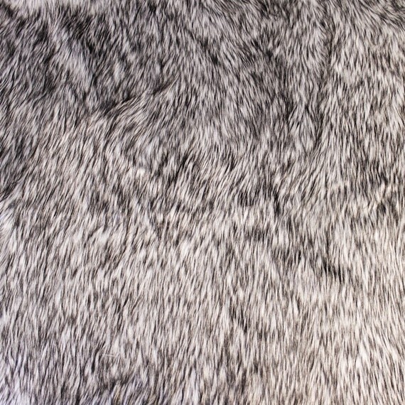 Gray 2 Tone Wolf Faux Fur Fabric by the yard for by StylishFabric