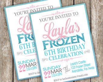 Frozen Birthday Invitation - Frozen Birthday Party - DIY Printable - Frame