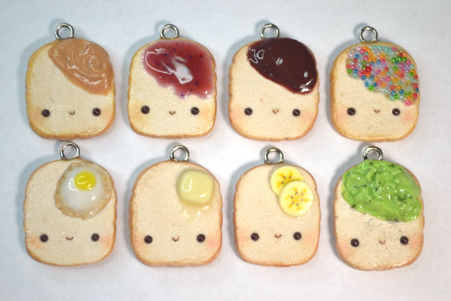 Toast Charm with Topping Kawaii Miniature Food Polymer Clay