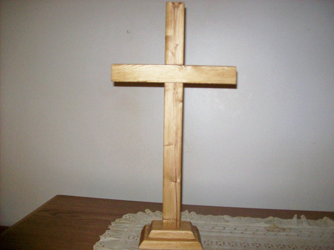 Tiered Standing Wood Cross Religious Altar Wedding