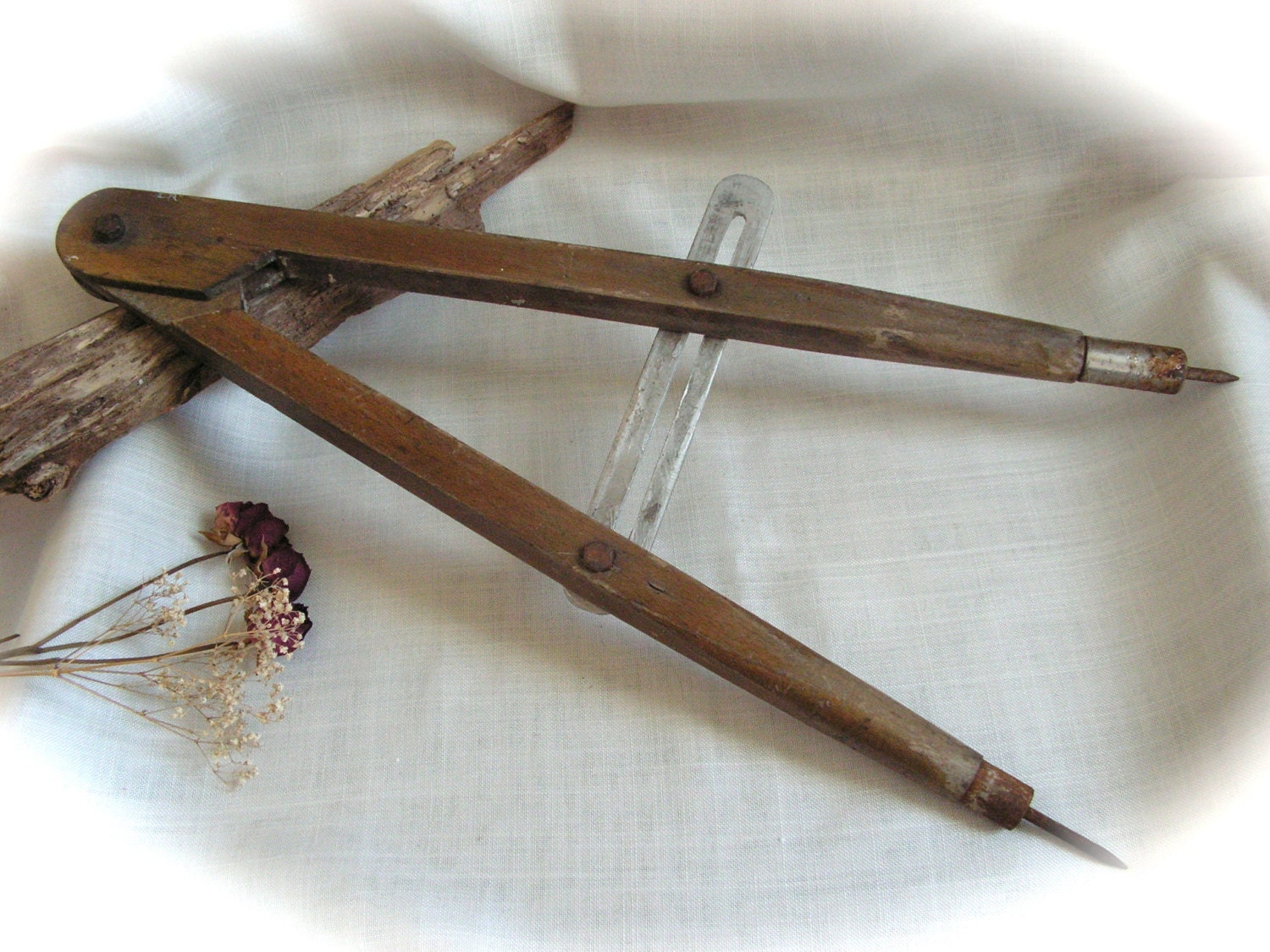 Vintage Old Wooden Calipers / Wooden Tools / Made Tools