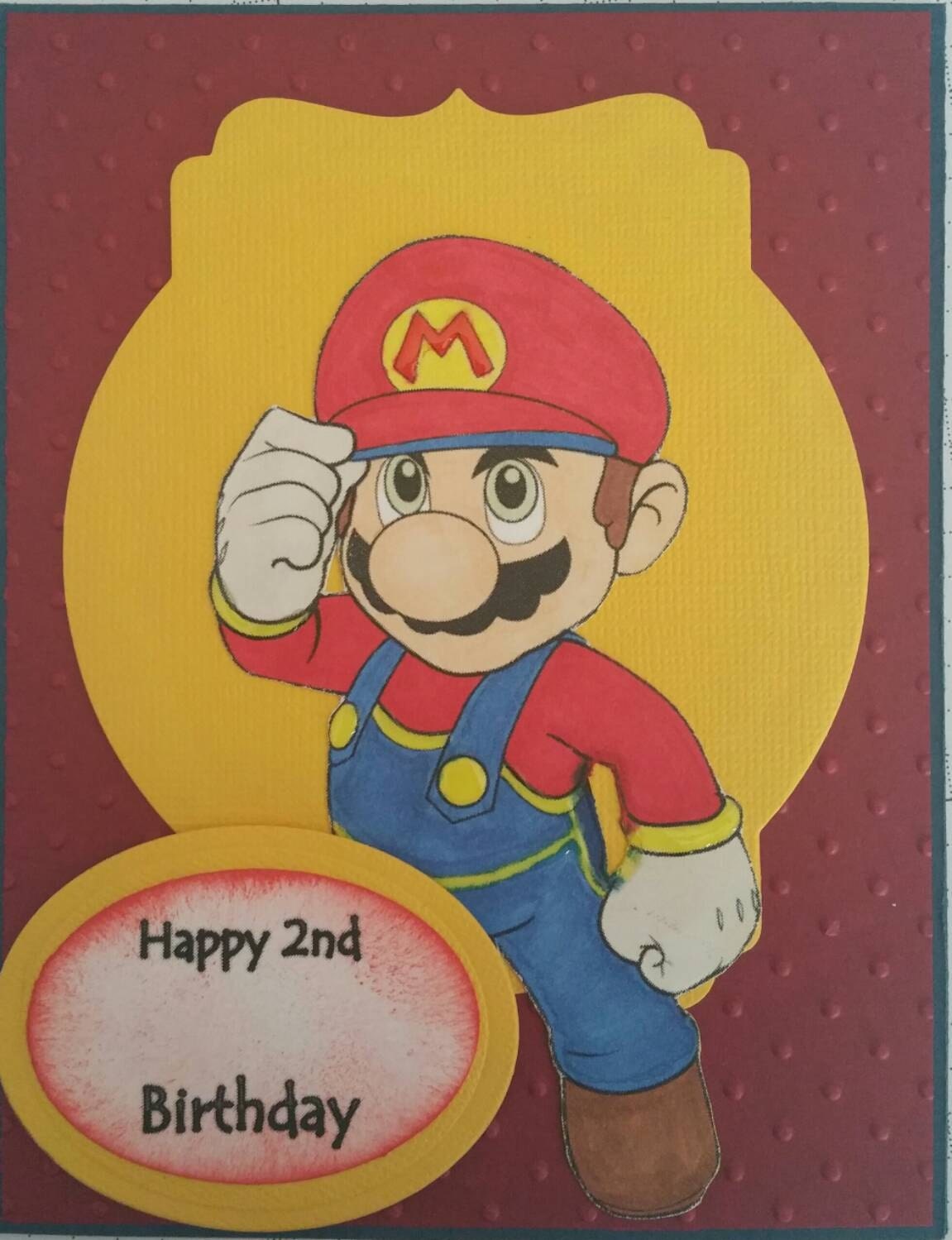 Super Mario Happy Birthday Card by BowAttack on Etsy