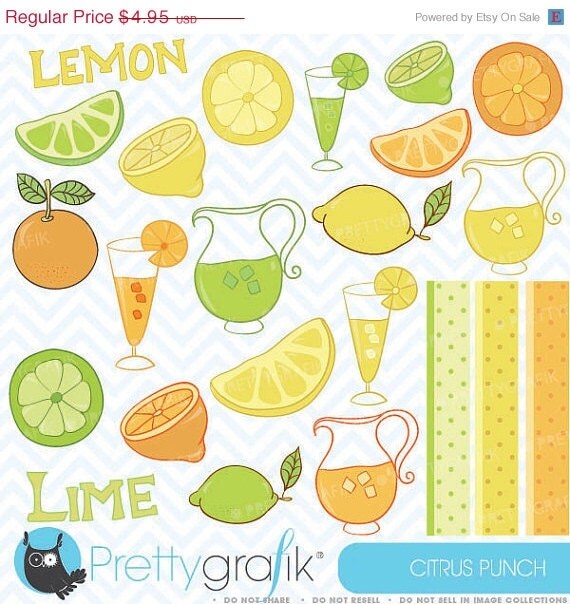 80% OFF SALE citrus lime, lemon, orange clipart commercial use, vector graphics, digital clip art, digital images - CL303 Il_570xn