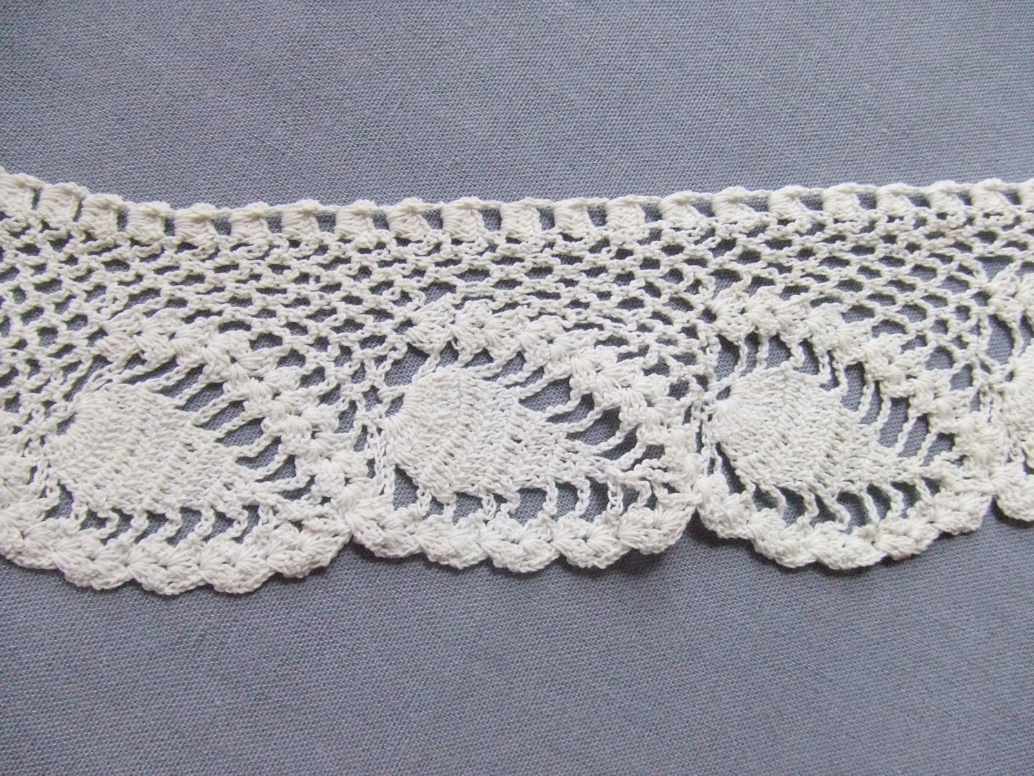 Crochet Edging Pineapple Swirl Handmade 1 By Textilesandthings