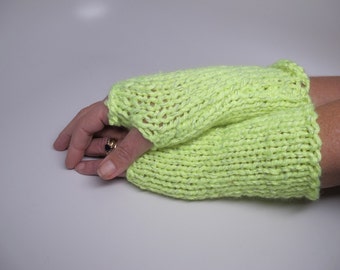 wristers, wrist warmers, fingerless gloves, reflective, yellow, running wristers, after dark wristers