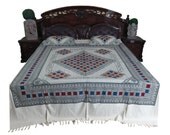 Indian Cotton Bedspreads Home Decor Bedcover 2 Pillow Covers-3pc set