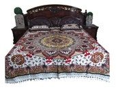 Indian Bedding Handloom Cotton Bedspreads Boho Hippie Home Decor Bed Cover-3 ps set