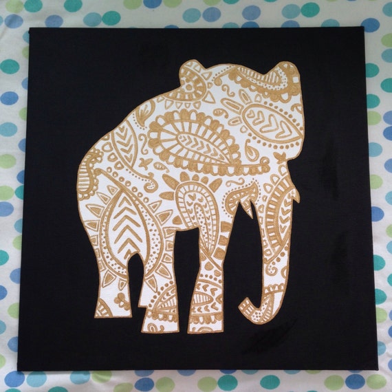 Elephant Canvas by SweetCarolineBH on Etsy