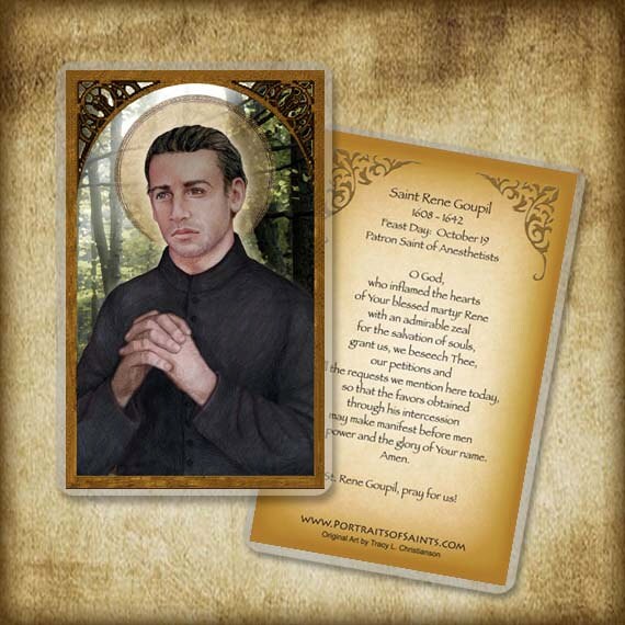 St. Rene Goupil Holy Card or wood Magnet 0161