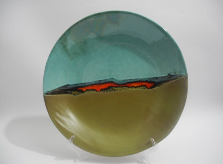 Decorative Ceramic Dish Shallow Platter Display by ClayismyArt