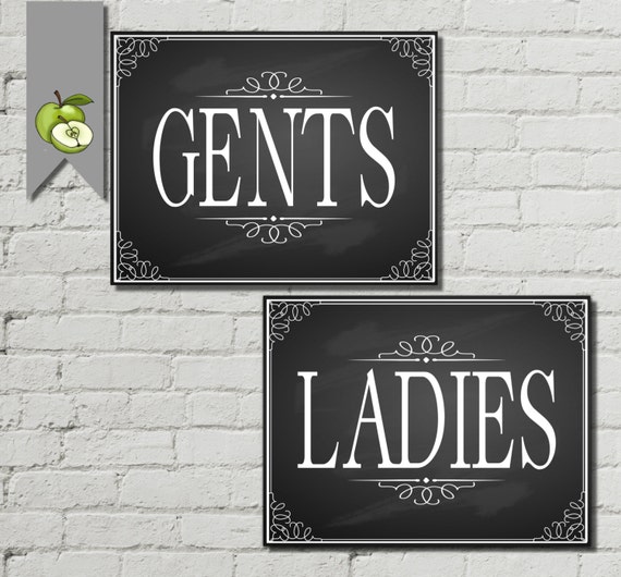 Gents &amp; LadiesBathroom decor bathroom signs by TheArtyApples